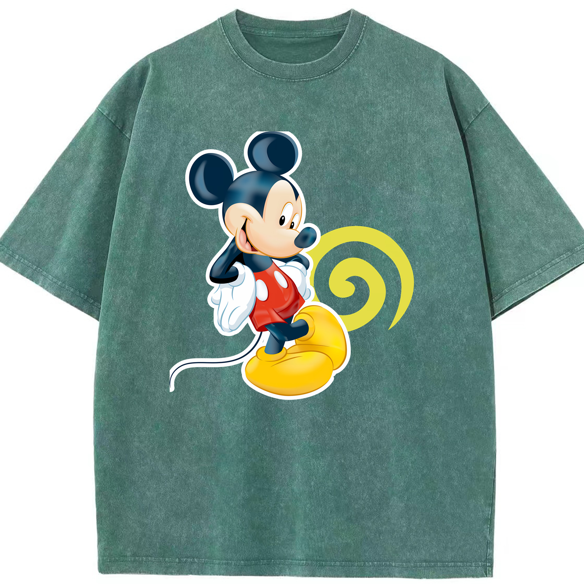 （画像用） ミッキーマウス Mickey Mouse 綿100% ヴィンテージ風 半袖Tシャツ（フロントプリント）